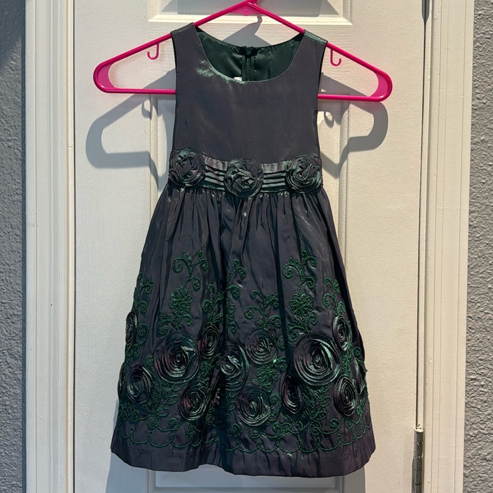 Green iridescent formal dress